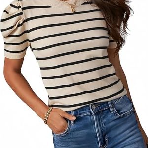 1 Women's Short Puff Sleeve Knit