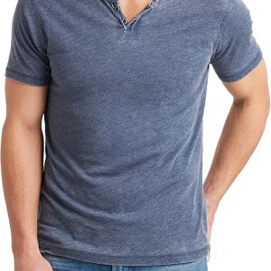 Mens Venice Burnout Notch Neck Tee Shirt