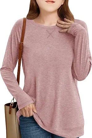 Girls Long Sleeve Shirts Cute Crew Neck