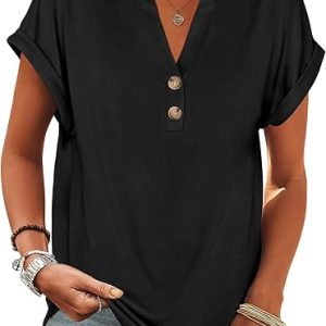 3 Womens Short Sleeve Henley